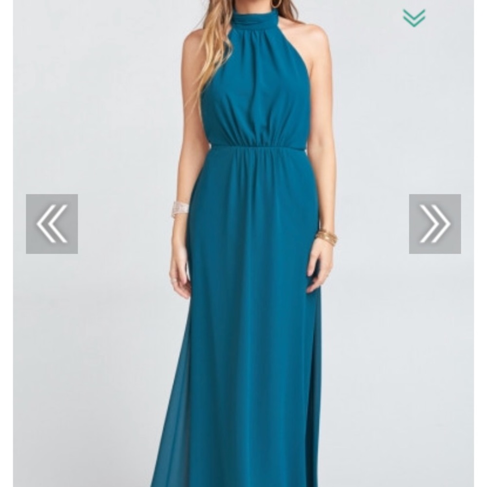 Show me your mumu Maxi DRESS DEEP JADE CHIFFON